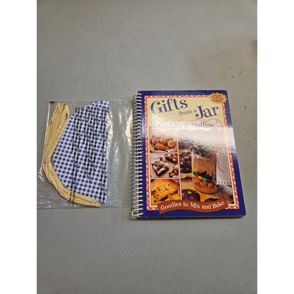 Gifts from a Jar Cookies & Muffins Cookbook 2004 Spiral Bound with Fabric Raffia